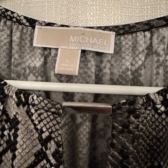 Michael Kors Snake Print Long Sleeve Blouse - Picture 3 of 5